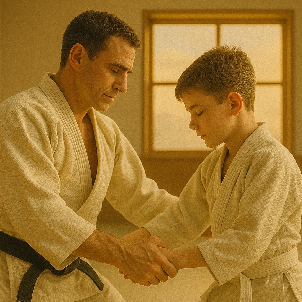 Judo man and boy